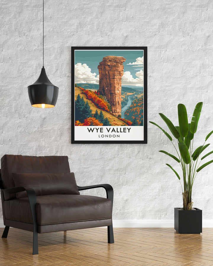 Wye Valley Poster highlighting Symonds Yat Rock an iconic feature of the landscape ideal for enhancing your home decor and perfect as a gift for travelers and history enthusiasts