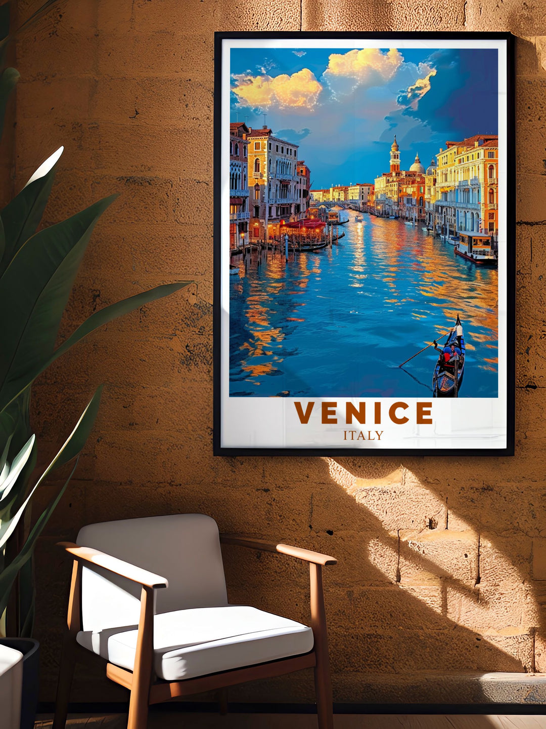 Grand Canal modern art print showcasing Venices architectural splendor and vibrant atmosphere ideal for sophisticated home or office decor