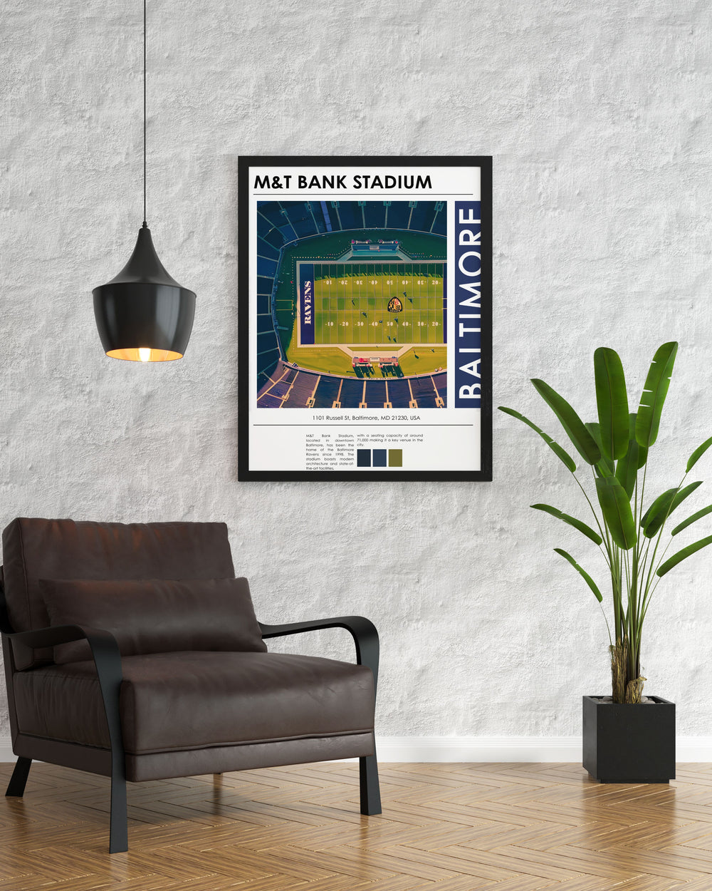 Celebrate your love for the Baltimore Ravens with this stunning art print showcasing Lamar Jackson Odell Beckham Jr. and Mark Andrews at M and T Bank Stadium a perfect addition to any sports enthusiasts collection