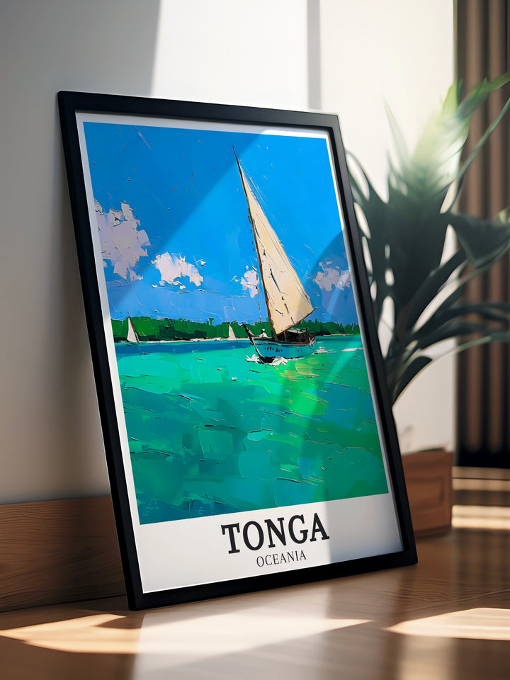 Elegant Tongatapu Tonga Islands framed prints featuring serene island landscapes bring a sophisticated touch to any living space