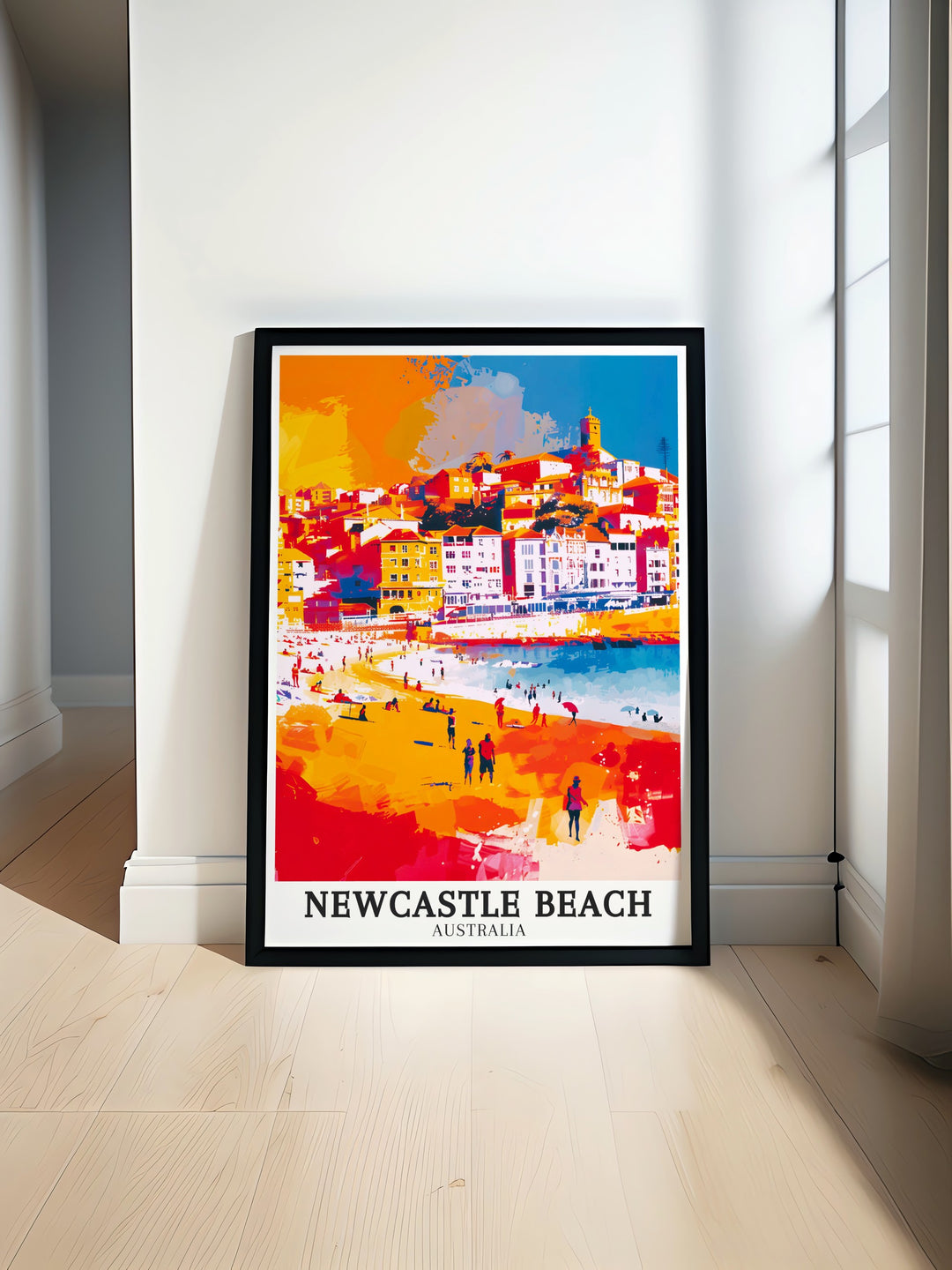 Bondi Beach Travel Poster captures the excitement of Australias famous beach. The prints vibrant colors and detailed composition bring the energy of the waves to life, making it an excellent choice for surf enthusiasts. This poster adds a dynamic element to any space, celebrating the thrill of the ocean.