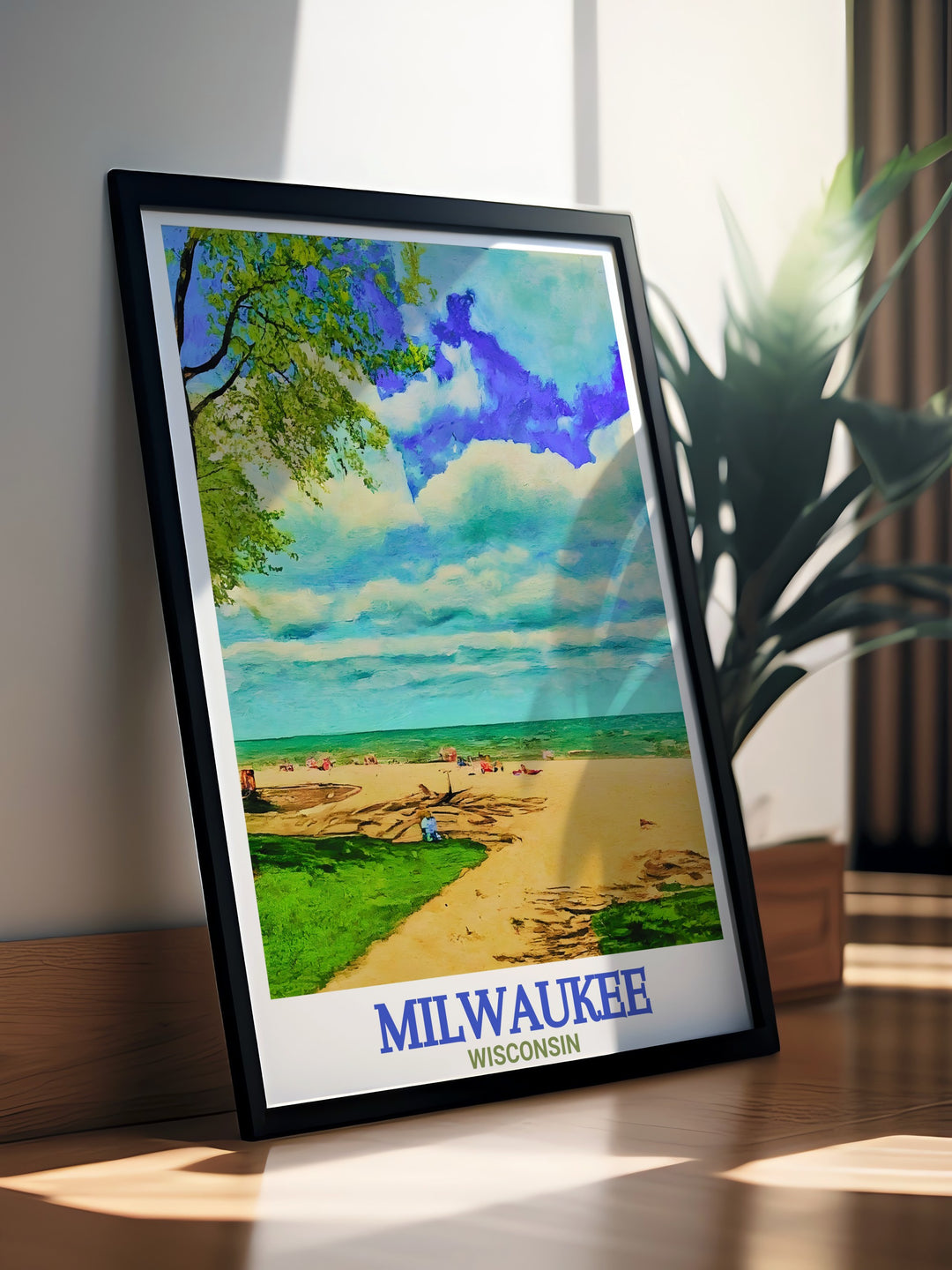 Experience the charm of Milwaukee and its beloved Bradford Beach with this vibrant travel print. From the skylines modern towers to the calm shores of Lake Michigan, this canvas art brings the energy of Wisconsins largest city to your walls.