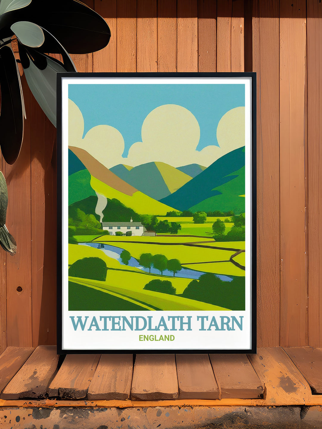 Timeless Lake District Poster featuring Borrowdale Valley and detailed images of Watendlath Tarn and the Packhorse Bridge ideal for adding a classic touch to any space