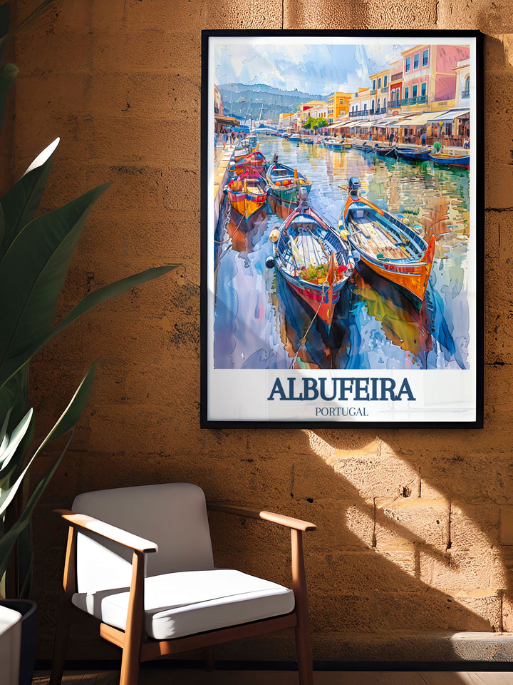 High quality print of São Rafael Beach in Albufeira, Portugal, capturing the serene waters and dramatic cliffs of this beloved beach.