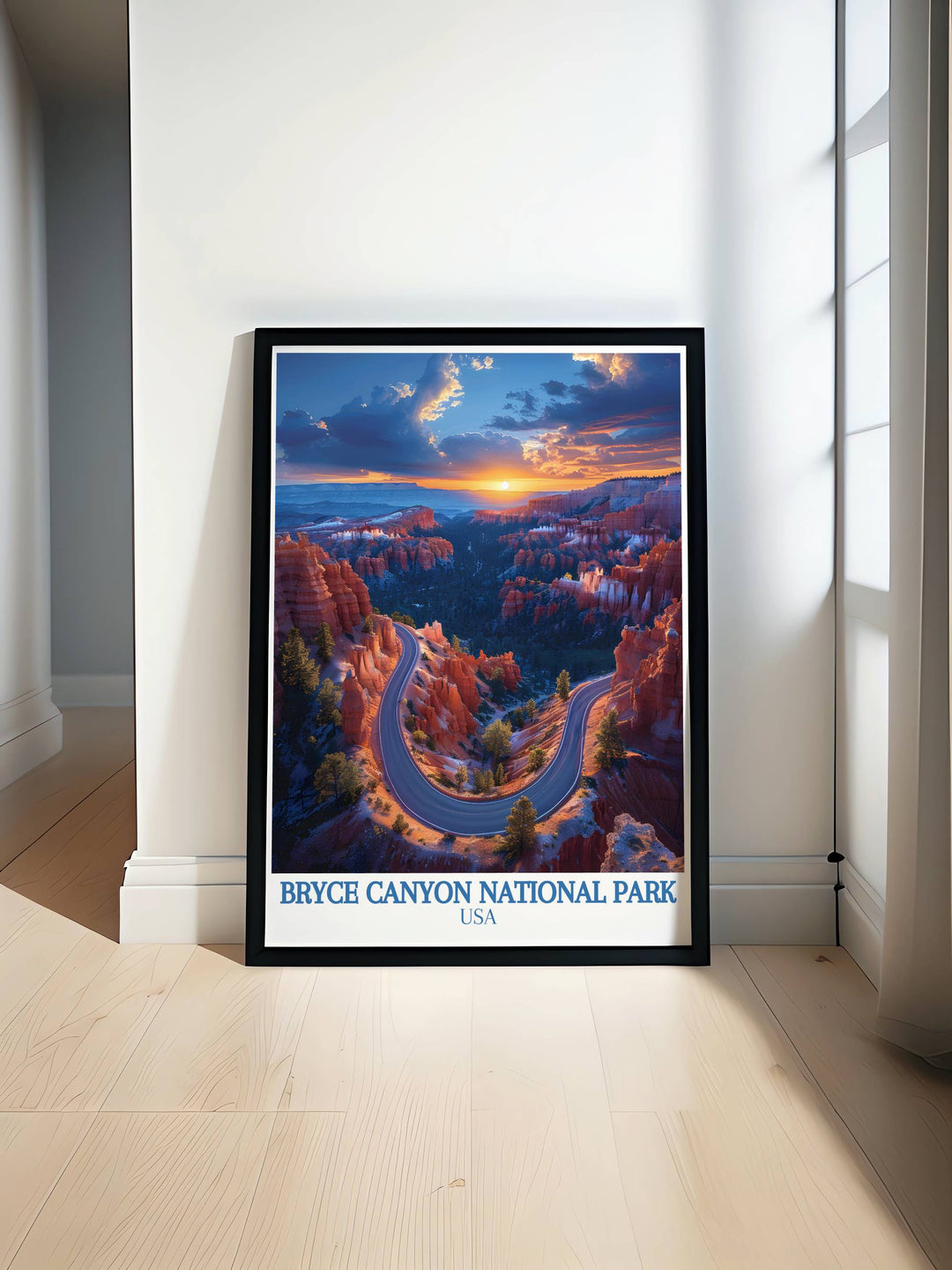 Breathtaking Bryce Canyon print showcasing the vibrant hues of Sunset Point. Perfect for enhancing your home decor with natural beauty. High quality digital download available for easy at home printing and immediate enjoyment.