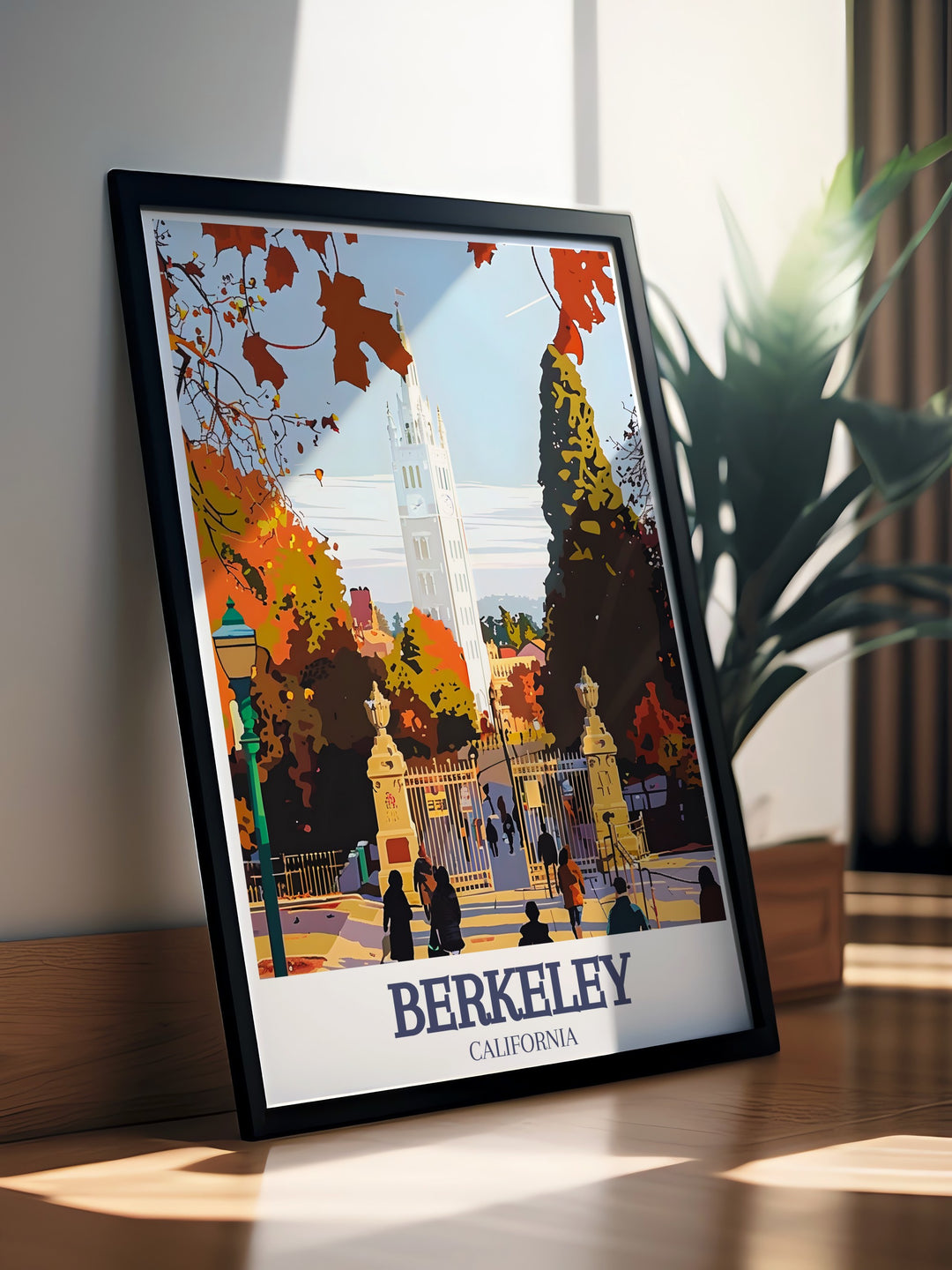 Bring the charm of Berkeley into your home with this art print of the Campanile, set against the scenic backdrop of San Francisco. This travel print blends fine lines and bold colors to create a striking visual that celebrates the citys architectural beauty and cultural heritage. Ideal for art collectors, travelers, or Bay Area residents.