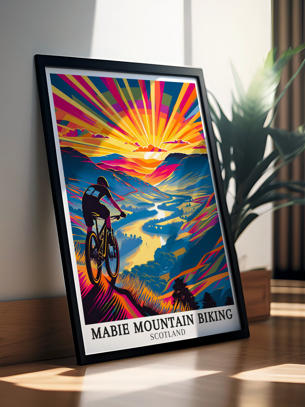 Mabie Forest prints. Showcasing the lush landscapes and serene beauty of Mabie Forest, these prints bring the natural charm of Scotlands mountain biking trails into your home. Ideal for nature and adventure lovers.