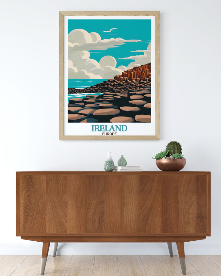 Capture the magic of Ireland with this wall print, featuring the awe inspiring Giants Causeway and the urban beauty of Dublin. Perfect for adding a touch of Irish charm to any space.