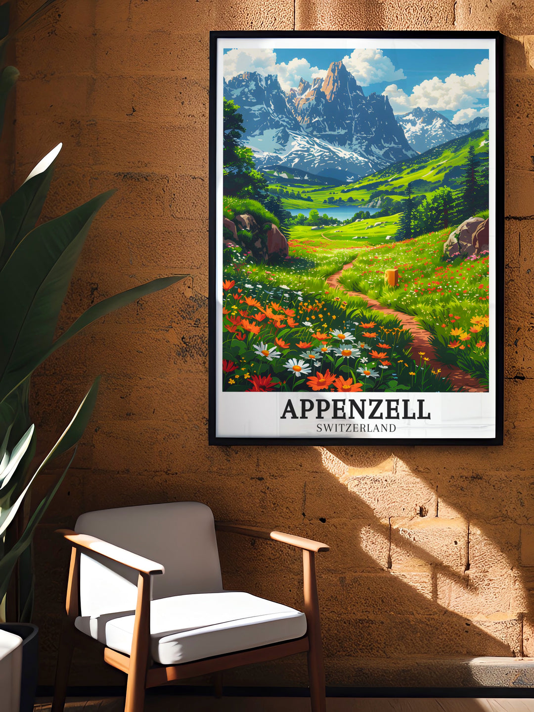 Seealpsee canvas print showcasing the serene beauty of one of Switzerlands most picturesque lakes. This artwork brings the peace and calm of Switzerlands landscapes into your home, ideal for nature lovers.