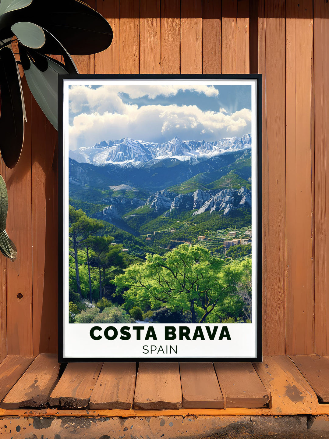 Featuring the rugged cliffs and sparkling waters of Spains Costa Brava, this travel poster is a must have for anyone who loves the Mediterranean coast. Perfect as a Spain wall art gift or as a striking addition to your own space.