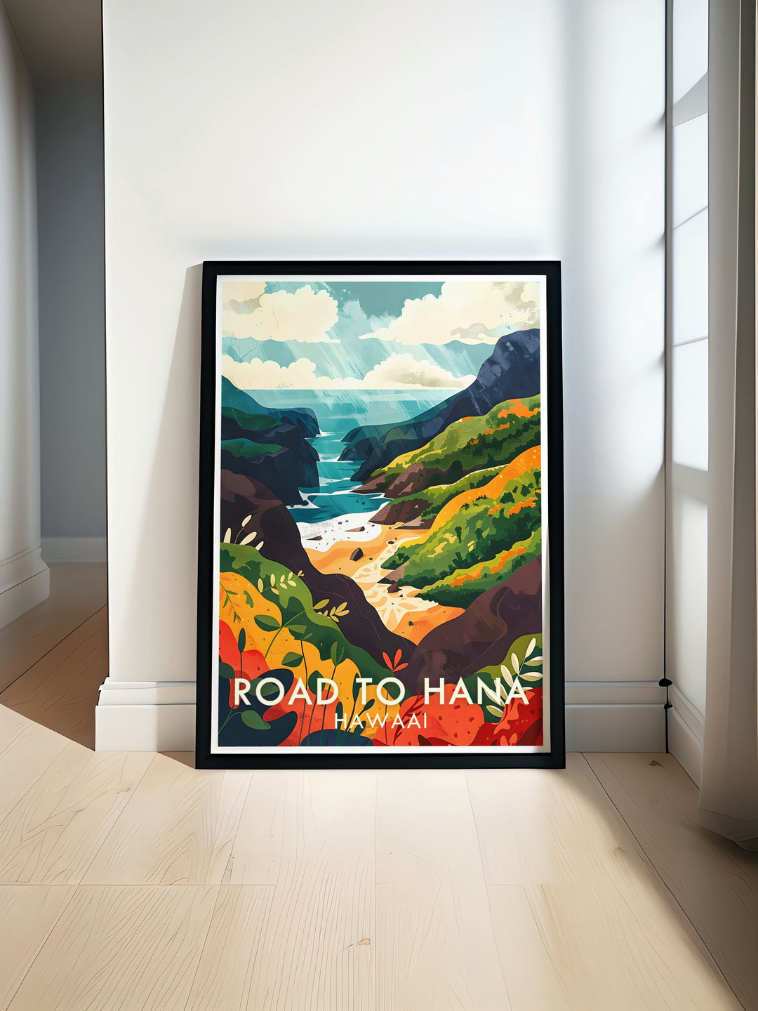 Hawaii Wall Art featuring the scenic Road to Hana and the breathtaking Wainapanapa State Park perfect for adding a touch of paradise to your home decor and inspiring wanderlust