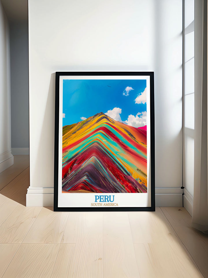 Explore the vibrant beauty of Peru with our art and collectibles featuring Rainbow Mountain stunning prints perfect for elegant home decor