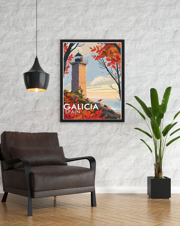 Galicias rich maritime heritage and the storied past of the Tower of Hercules are beautifully captured, perfect for history enthusiasts.