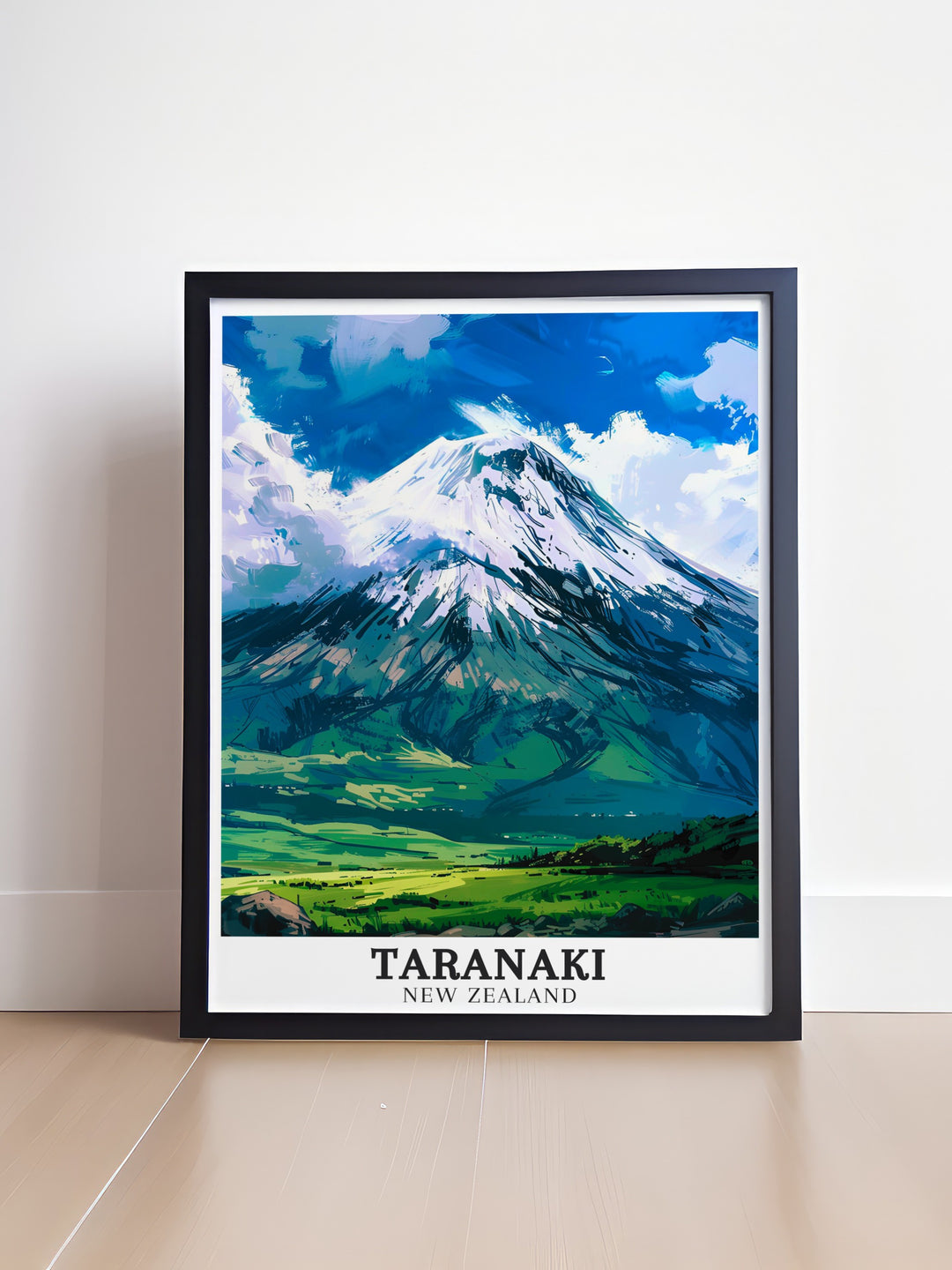 New Zealand print of Mount Taranaki featuring breathtaking views of Egmont National Park designed to add a touch of natural beauty to any elegant home decor