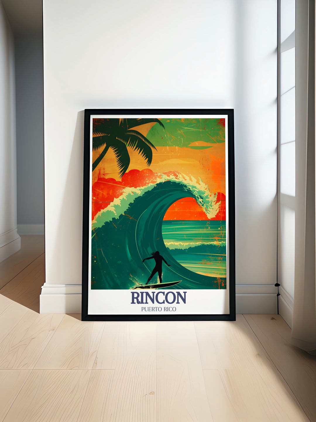 Costa Rica art print capturing the essence of Rincon de la Vieja, Domes Beach, and the iconic Corona Pro Surf event. This poster is a tribute to Costa Ricas natural beauty and vibrant surf culture, making it a perfect addition to any art collection.