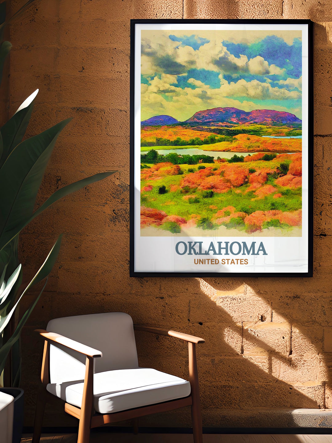 Oklahoma street map art print featuring Wichita Mountains Wildlife Refuge. The fine line details and black and white design add a sophisticated touch to any home decor. Perfect for gifting on birthdays anniversaries or Christmas holidays.