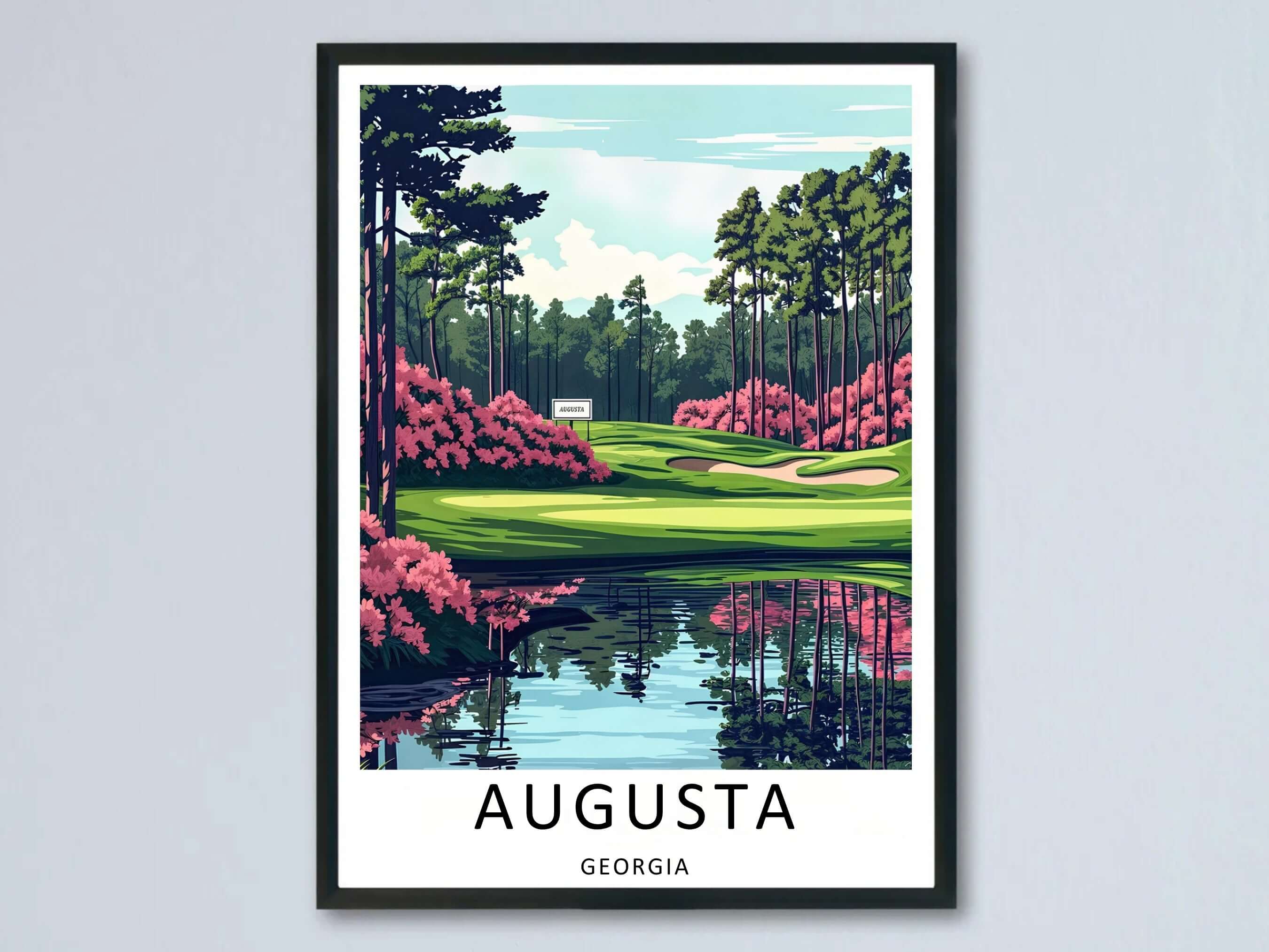 Augusta National Golf Course Travel Poster | Retro Georgia Art ...