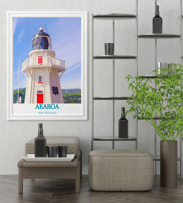 Custom print of Akaroa Lighthouse, tailored to fit any modern or traditional decor setting.