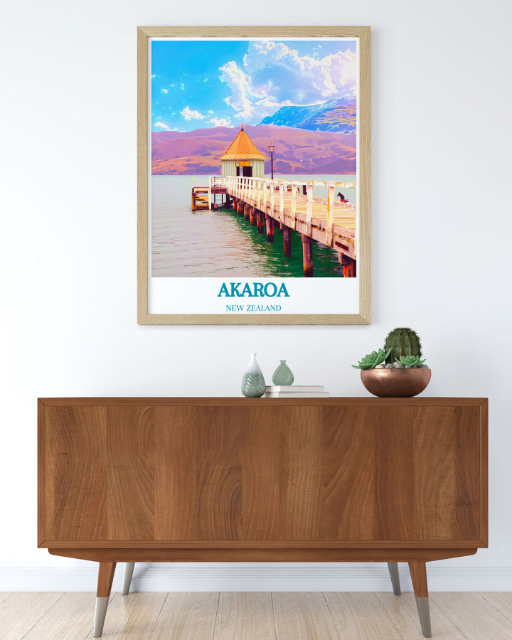 Gallery wall art of Akaroa Harbour, showcasing its tranquil waters and vibrant marine life.