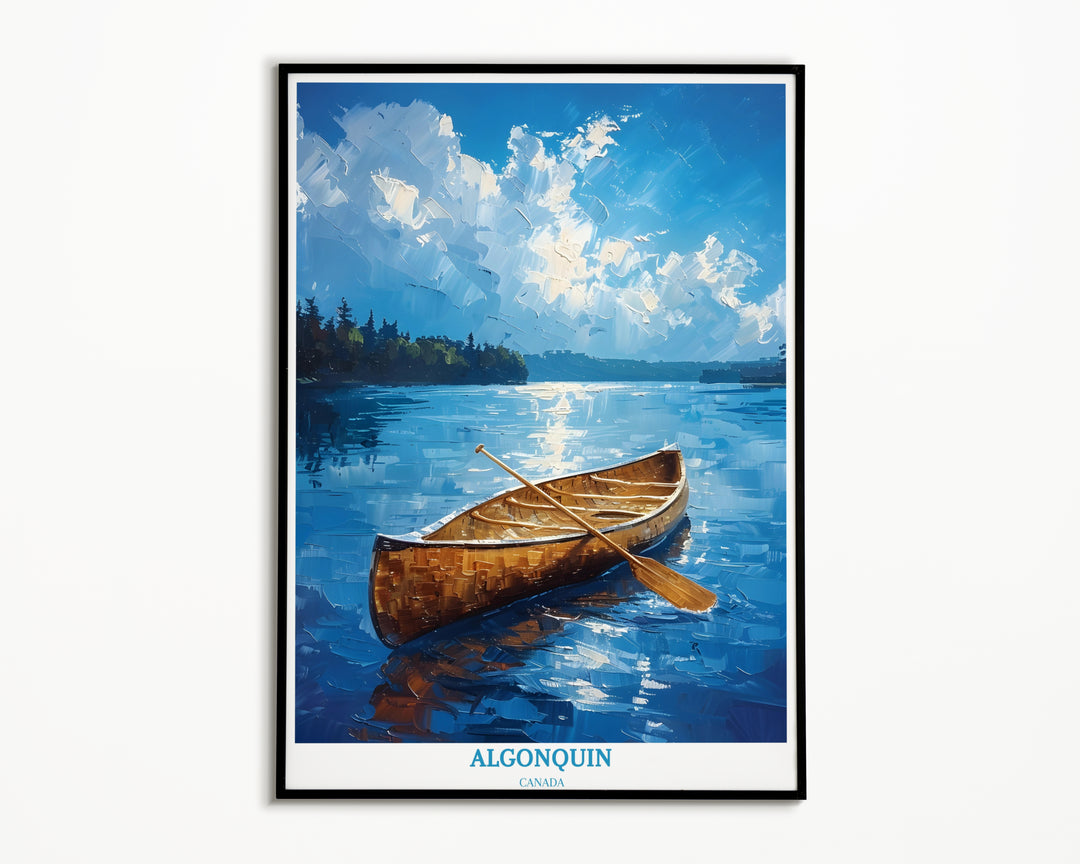 Affiche du parc Algonquin - Lac Canoe - Parc provincial Algonquin - Art de l’Ontario - Décor de voyage de l’Ontario - Art du Canada