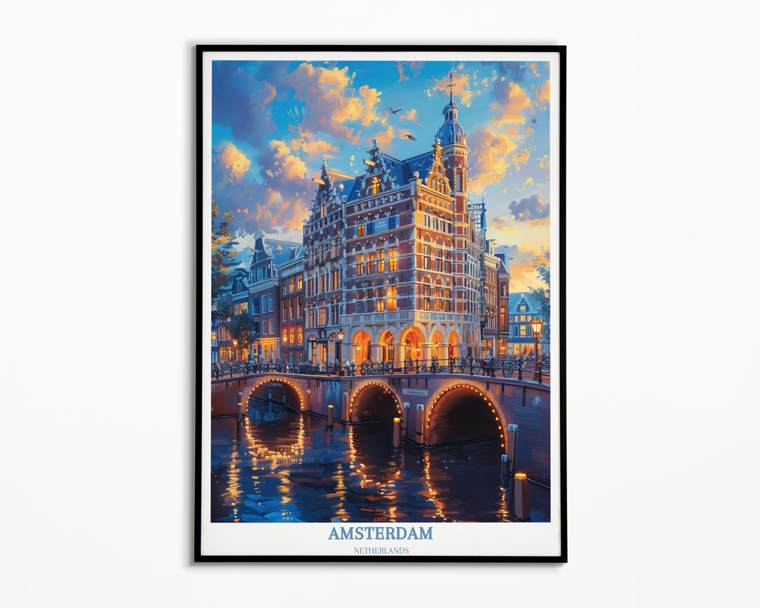 Amsterdam Reiseposter – Niederländische Wandkunst für Wohndekoration – Retro-Wandkunst