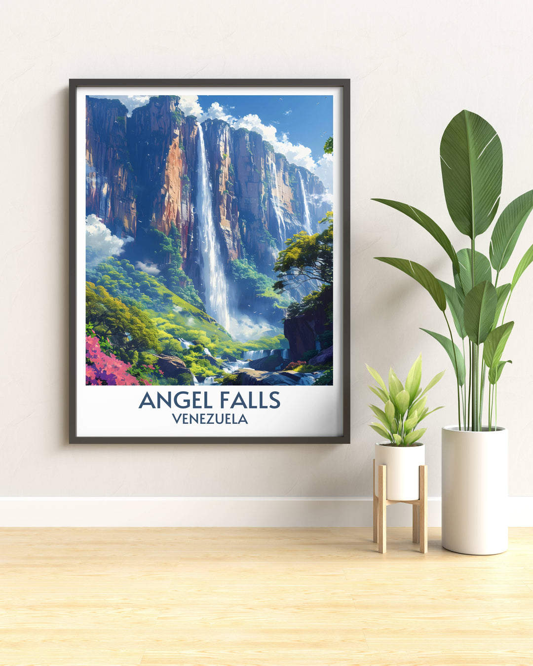 Angel Falls wall art, a framed piece that embodies the adventure and beauty of Venezuela’s natural wonders.