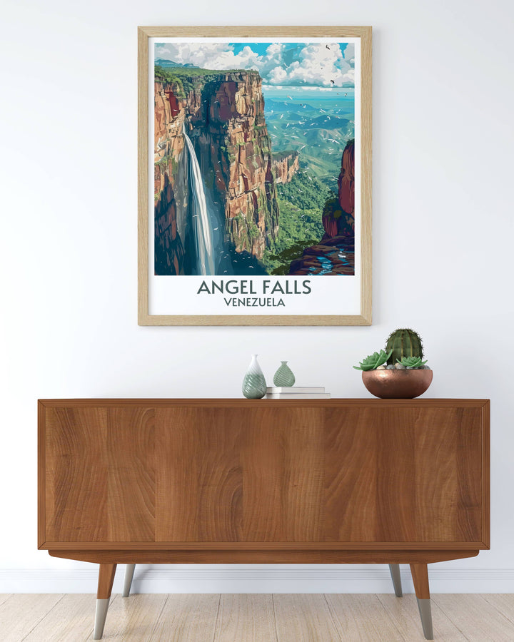 This wall art captures the essence of Auyan tepui and the breathtaking height of Angel Falls, making it a must-have for those who appreciate natural wonders.