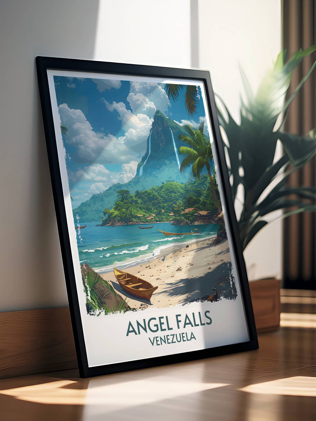 Immerse yourself in the lush landscapes of Angel Falls Canaima National Park with this beautifully crafted artwork, sure to inspire adventure.