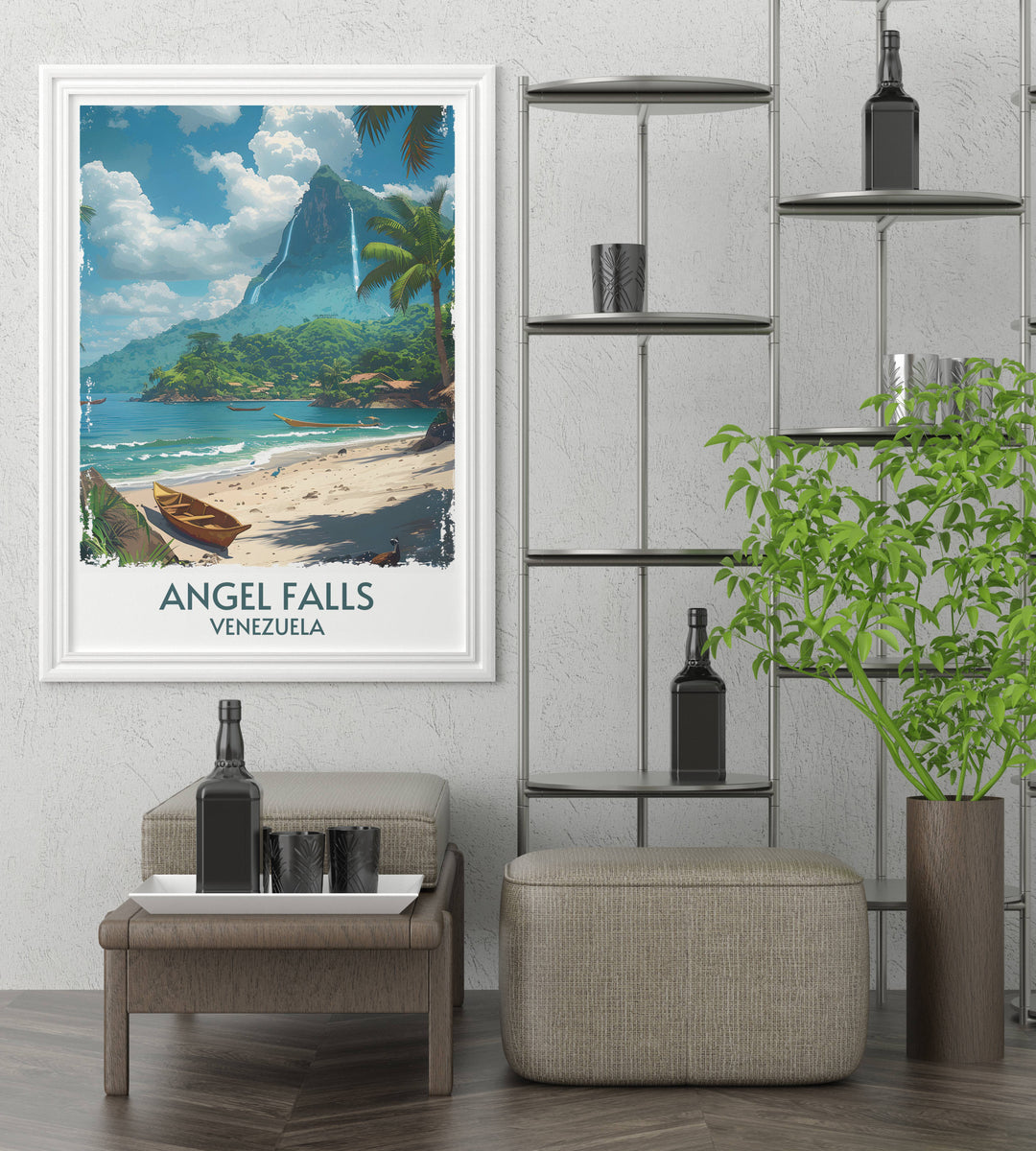 Celebrate the majestic views of Angel Falls Canaima National Park with this unique print, ideal for enhancing the aesthetics of any room.