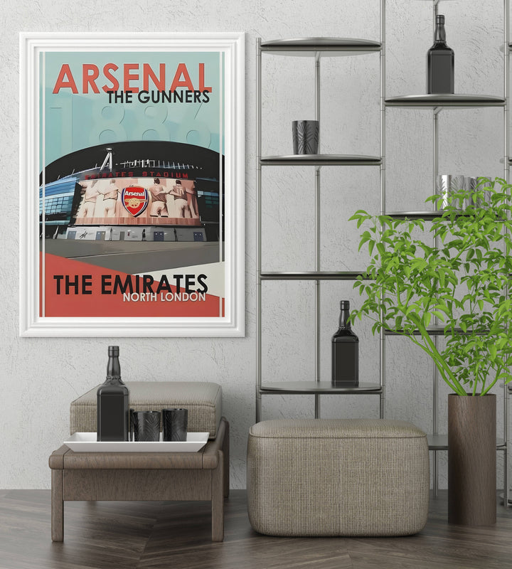 Football wall art print of the Emirates Stadium, Arsenal&