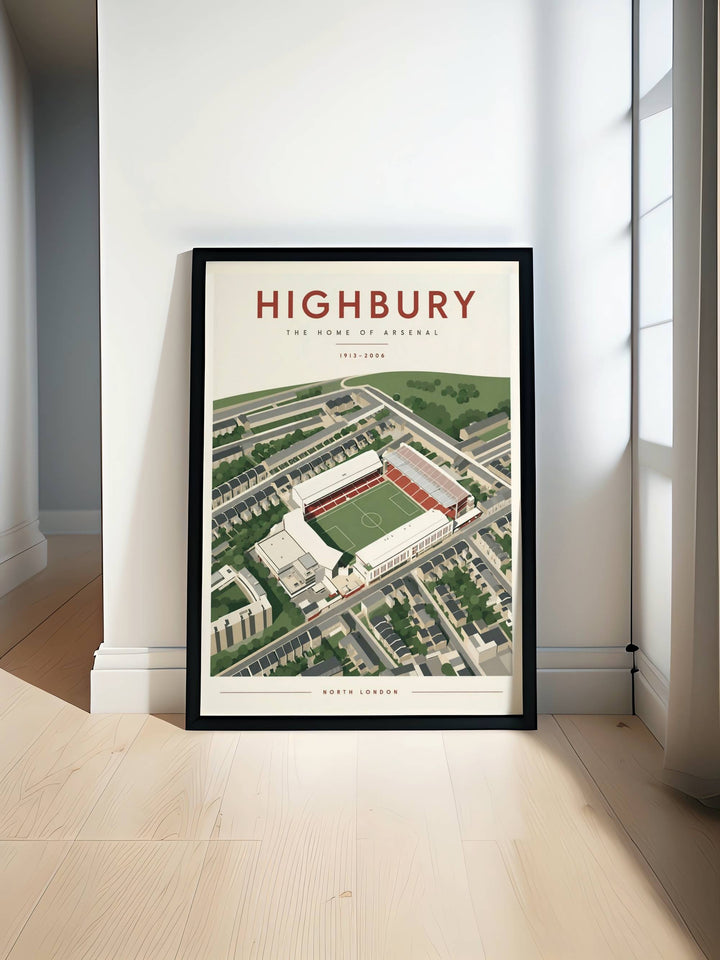 Highbury Stadium Poster | Home of Arsenal, North London