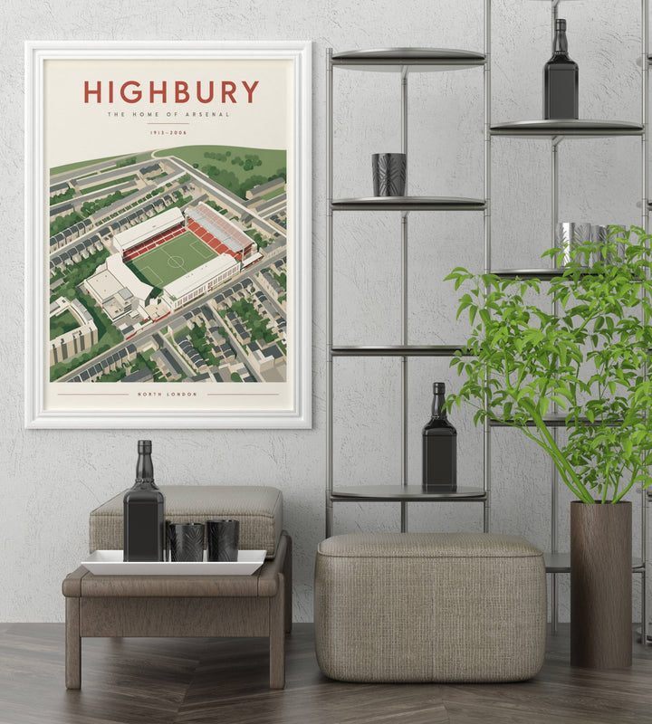 Wall art print of Highbury Stadium, Arsenal FC&