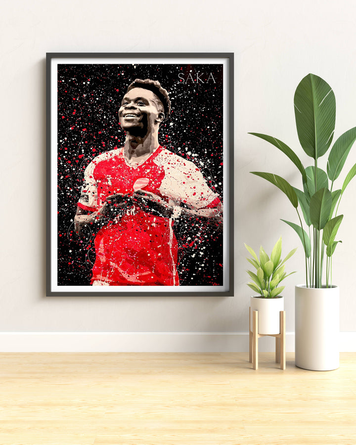 Wall art print of Bukayo Saka, Arsenal FC&