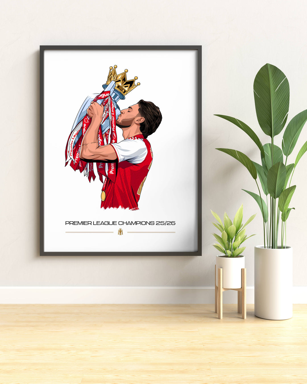 Declan Rice trophy poster showing the Arsenal FC midfielder&