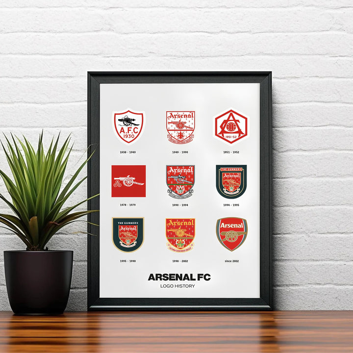 Historic football team crest grid poster representing North London sports history, created by MapYourDreams with options including an unframed print, gallery canvas wall art, or custom framed options for bedroom decor.