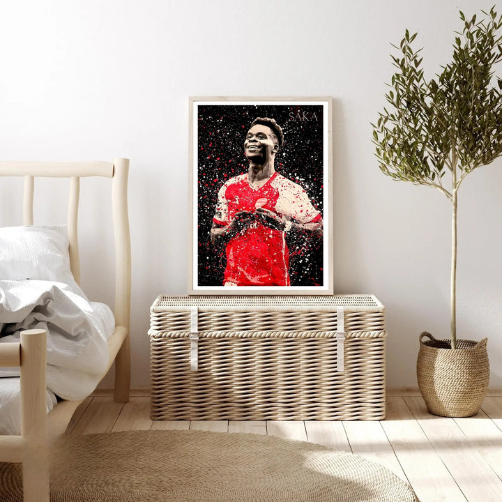 Saka poster capturing the Arsenal FC forward&