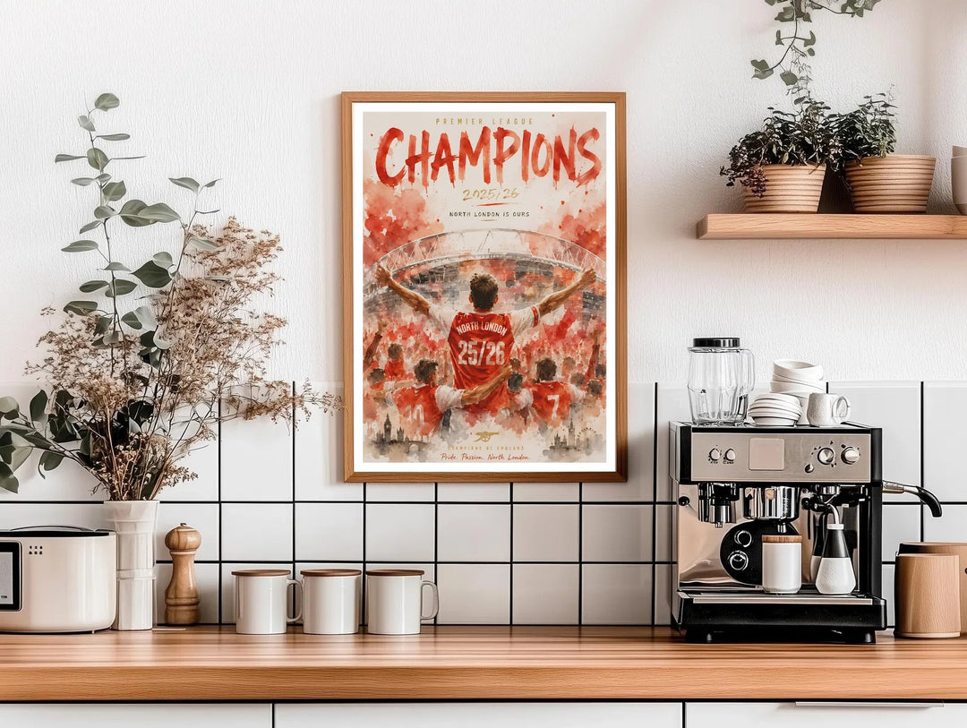 Illustrated football poster marking Arsenal FC&