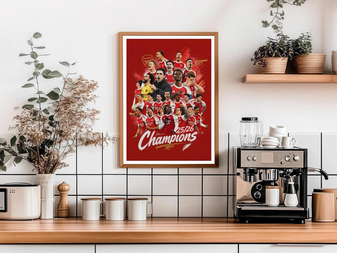 Illustrated football poster marking Arsenal FC&