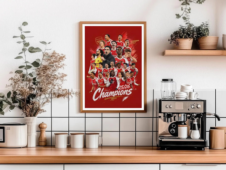 Illustrated football poster marking Arsenal FC&