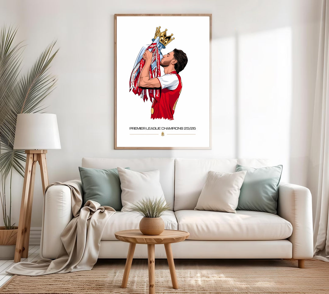 Illustrated football poster marking Declan Rice&