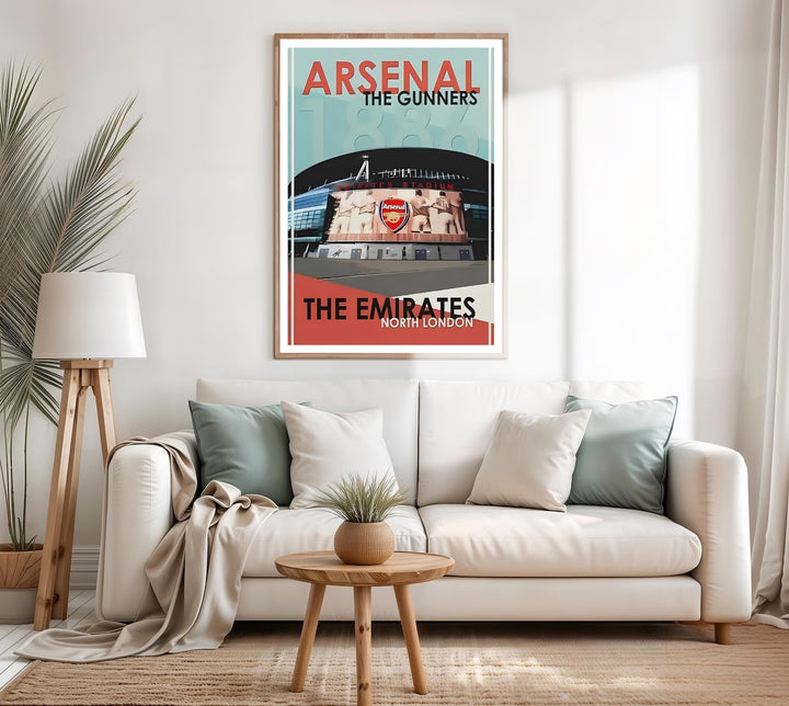 Emirates Stadium travel print capturing the North London stadium&