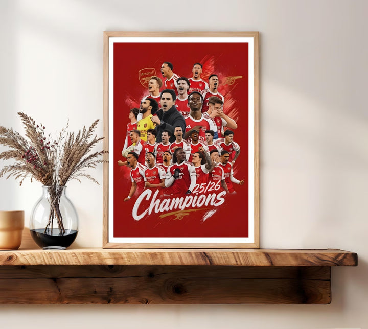 Arsenal FC Champions poster showing the North London club&
