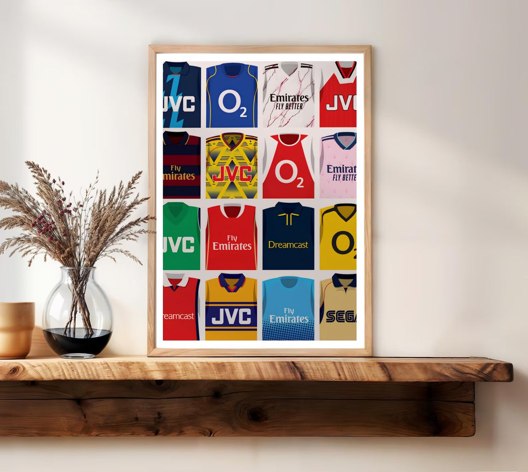 Vintage jersey grid print celebrating Arsenal FC&