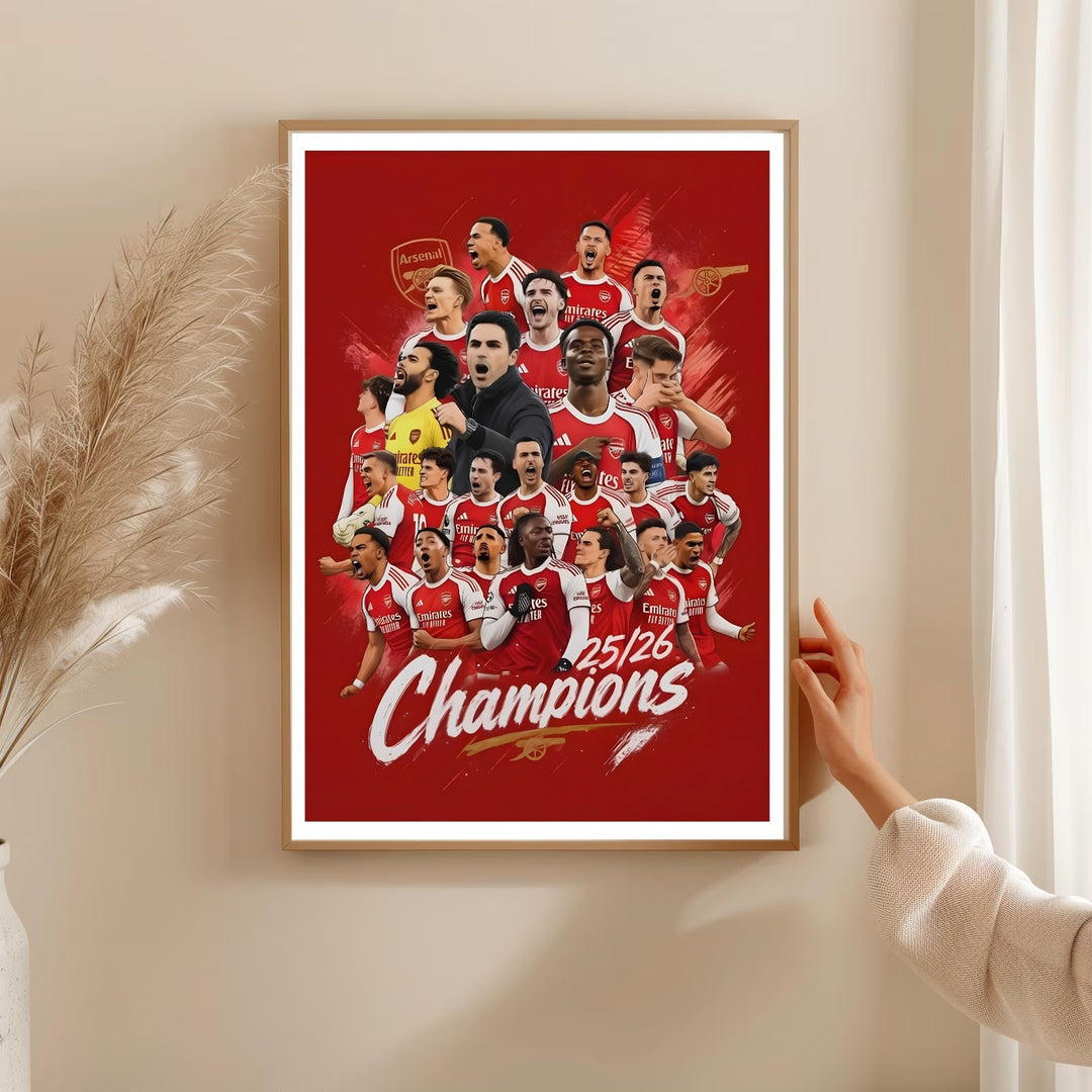 Arsenal Champions squad poster capturing the North London club&