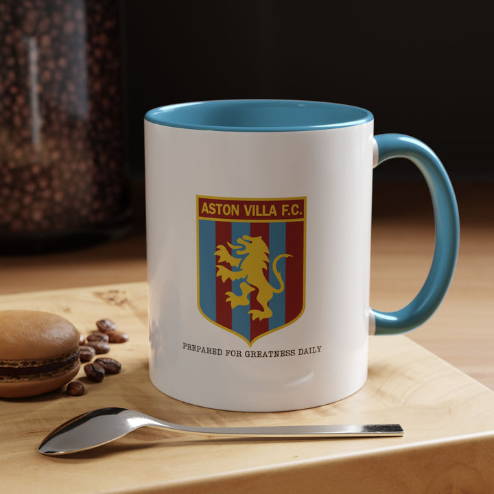 This Aston Villa supporter mug in blue features the club crest and stadium-inspired design. Ideal for fans who enjoy showing loyalty during coffee breaks, work routines, or match day mornings. Comfortable to hold and crafted for daily use, this mug adds personal team pride to any drinkware collection.