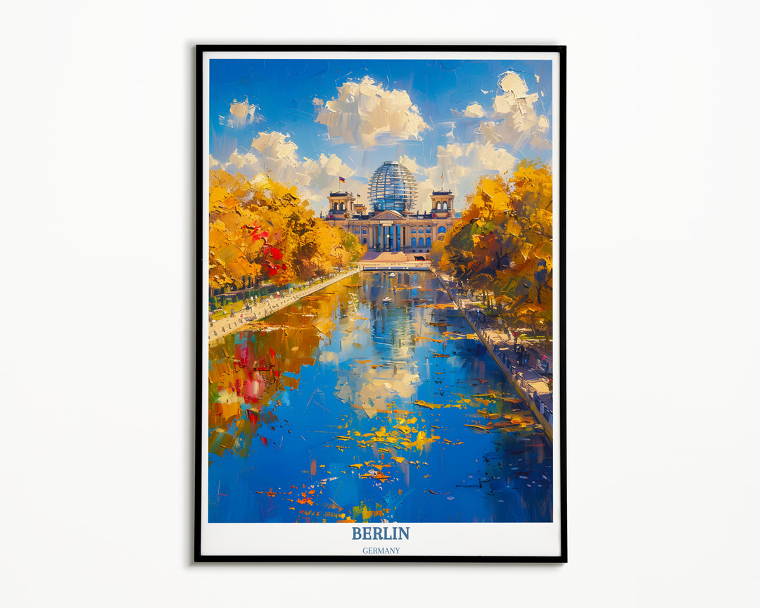 Berlin Travel Print - Allemagne Art Print - Reichstag Building - Berlin Artwork - Cadeau de pendaison de crémaillère personnalisé