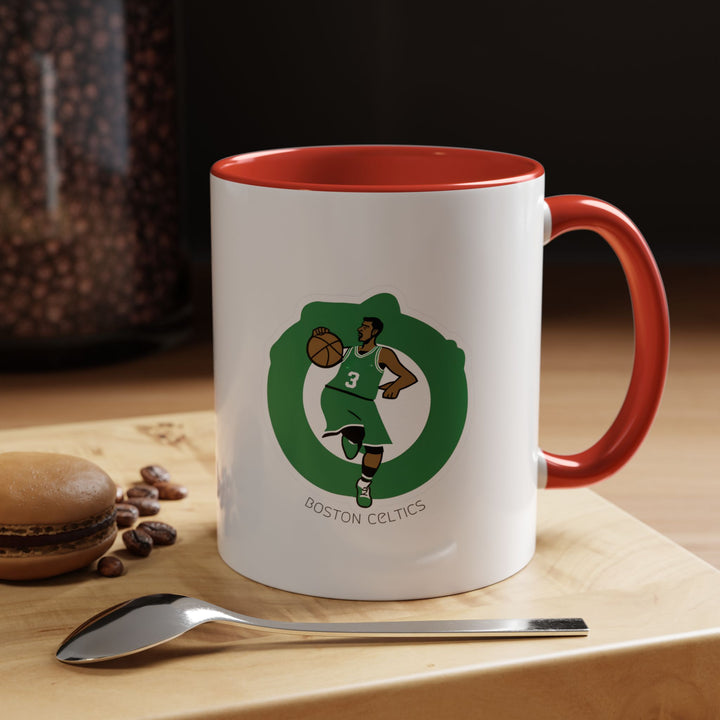This Boston Celtics fan mug in red ceramic is perfect for coffee, tea, or hot chocolate. Durable and stylish, it brings NBA fan pride into everyday routines, whether at home, office, or game-day gatherings. A must-have for Celtics supporters and basketball enthusiasts.