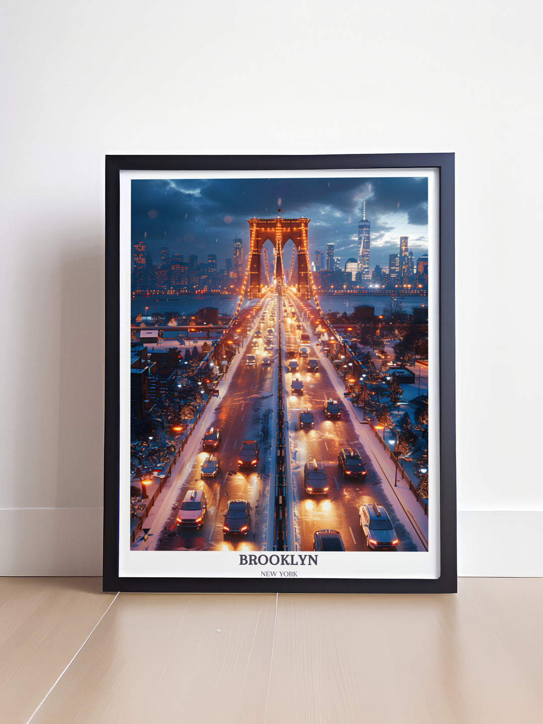 Brooklyn Bridge Druck – Brooklyn New York Reiseposter – Brooklyn Kunstwerk – USA Wandkunst