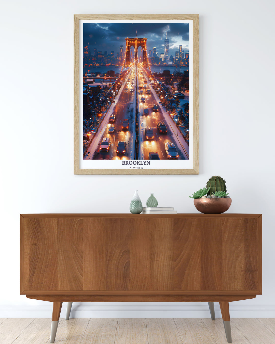 Brooklyn Bridge Print - Brooklyn New York Travel Poster - Brooklyn Artwork - USA Wall Art