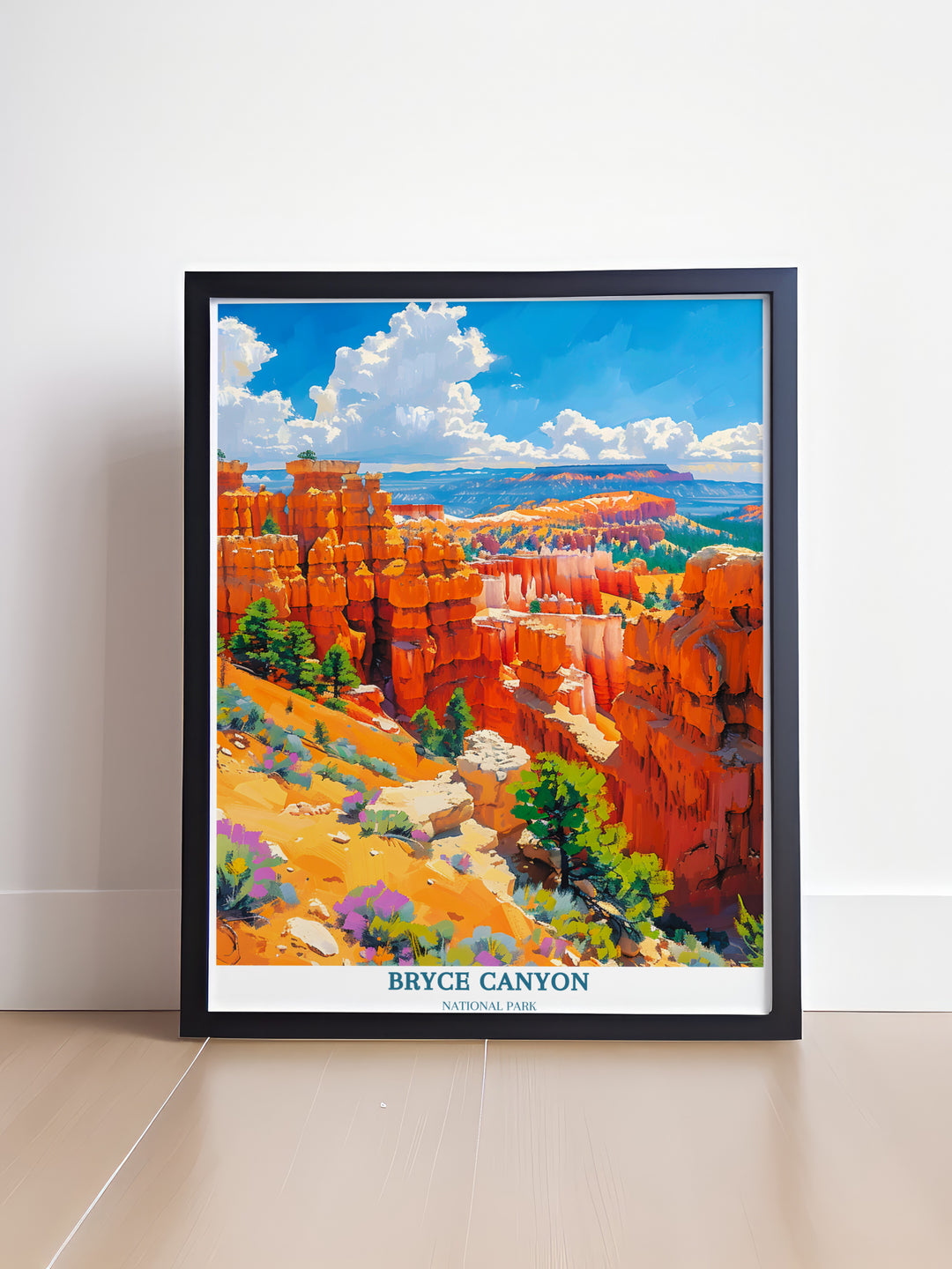 Bryce Canyon Poster Majestic spires and vibrant hues of Utahs Bryce Canyon adorn this stunning poster